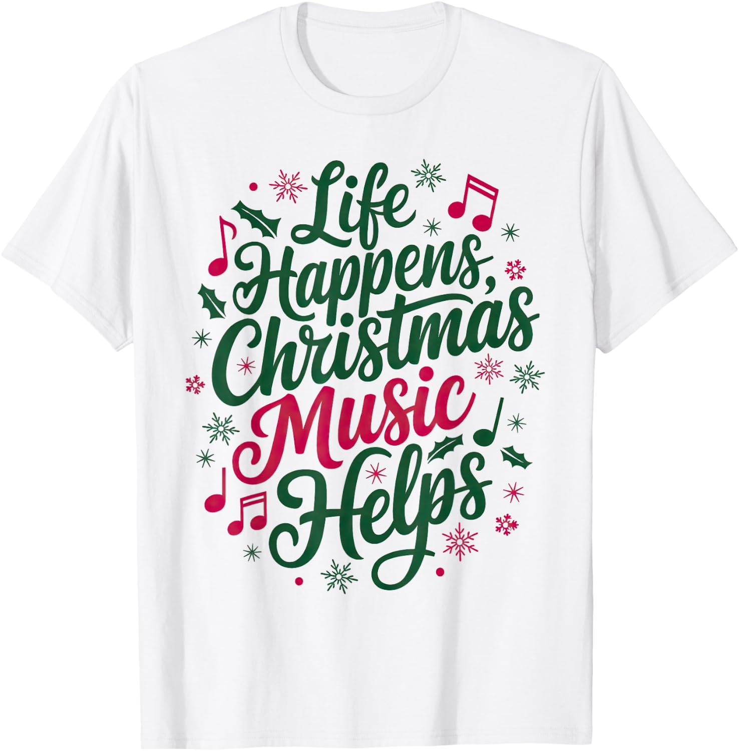 For Christmas Music T-Shirt - T-Shirt | White