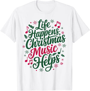 For Christmas Music T-Shirt - T-Shirt | White