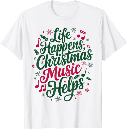 For Christmas Music T-Shirt - T-Shirt | White