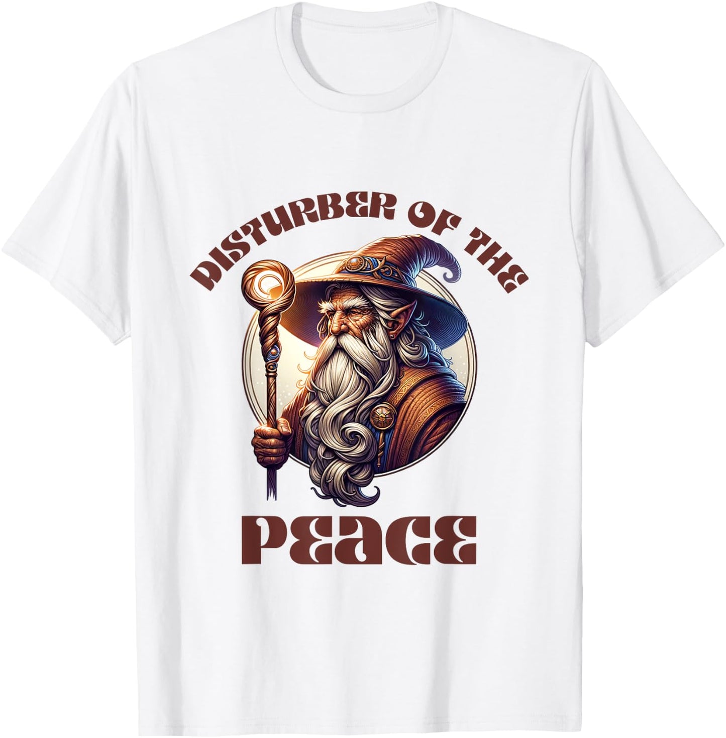 Disturber of the Peace Wizard, Witch, Warlock. T-Shirt - T-Shirt | White