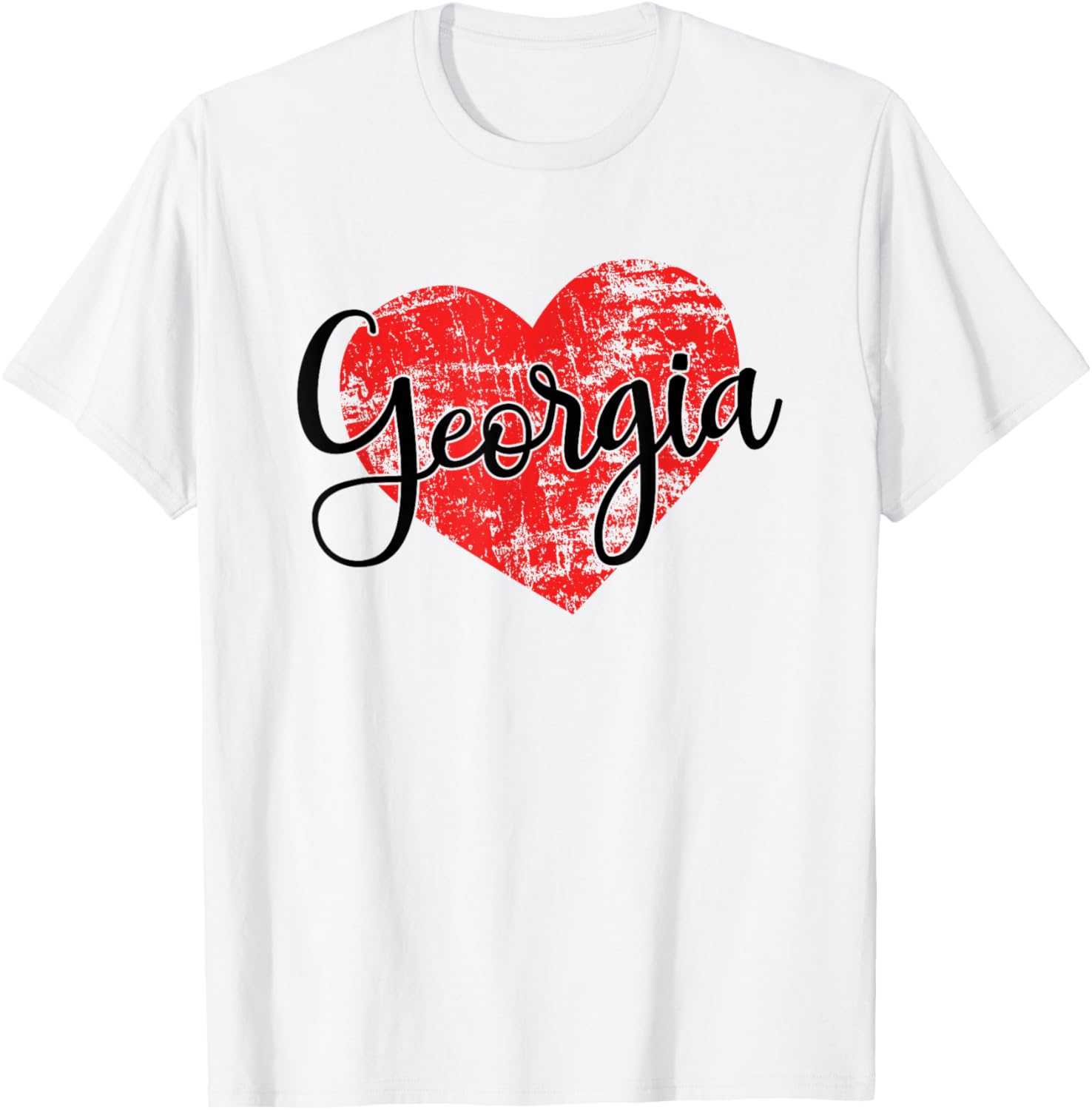 Georgia Love Cool Grunge Heart Fun Georgia Pride T-Shirt - T-Shirt | White