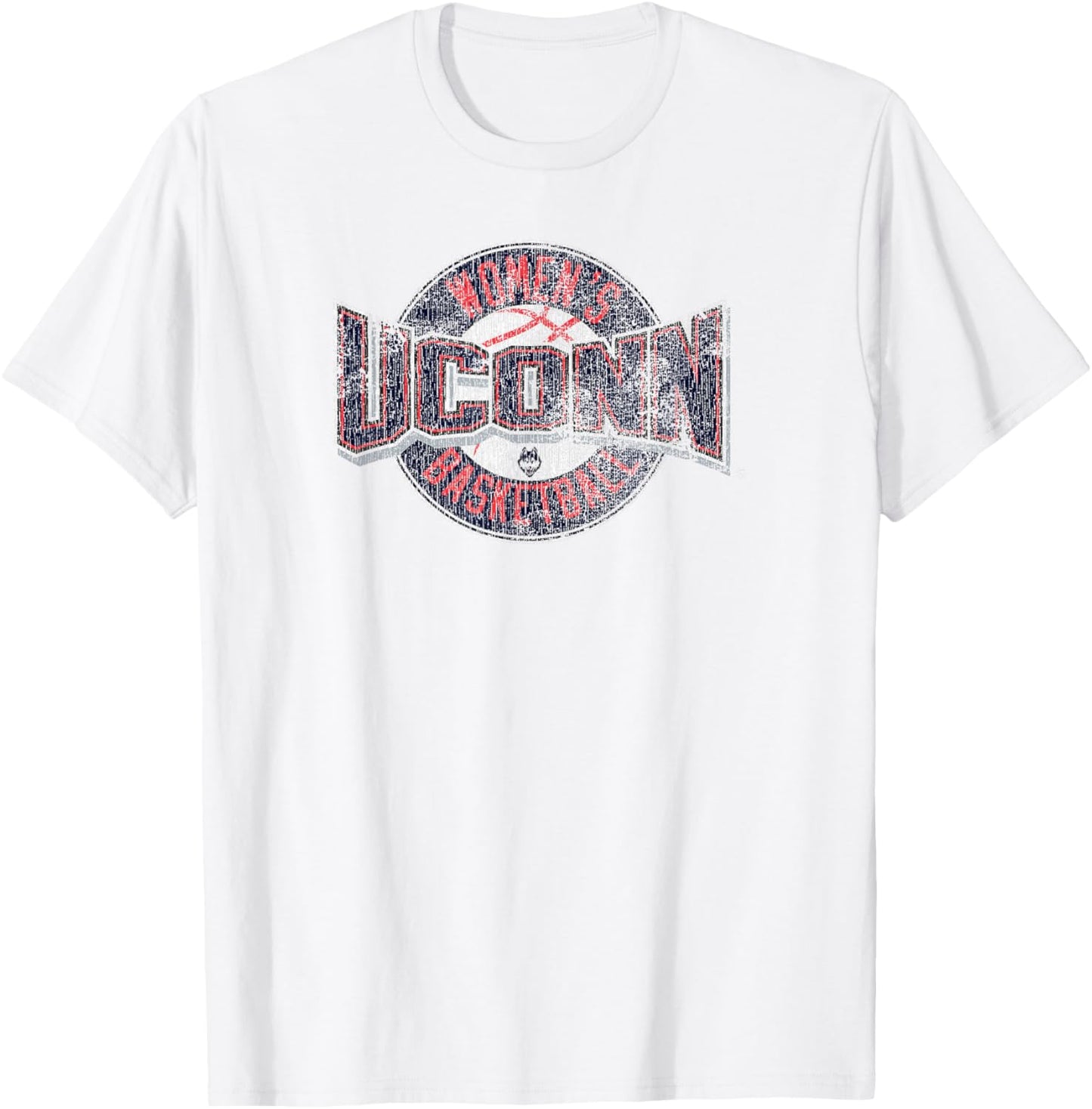 Connecticut Huskies Women's Basketball Distressed Gray T-Shirt - T-Shirt | White