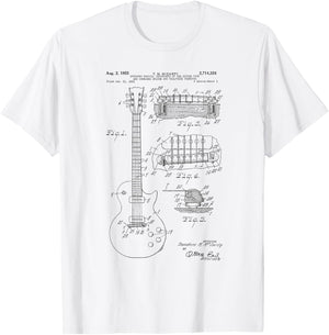 Classic Vintage Patent Print 1955 Rock Guitar Gift T-Shirt - T-Shirt | White