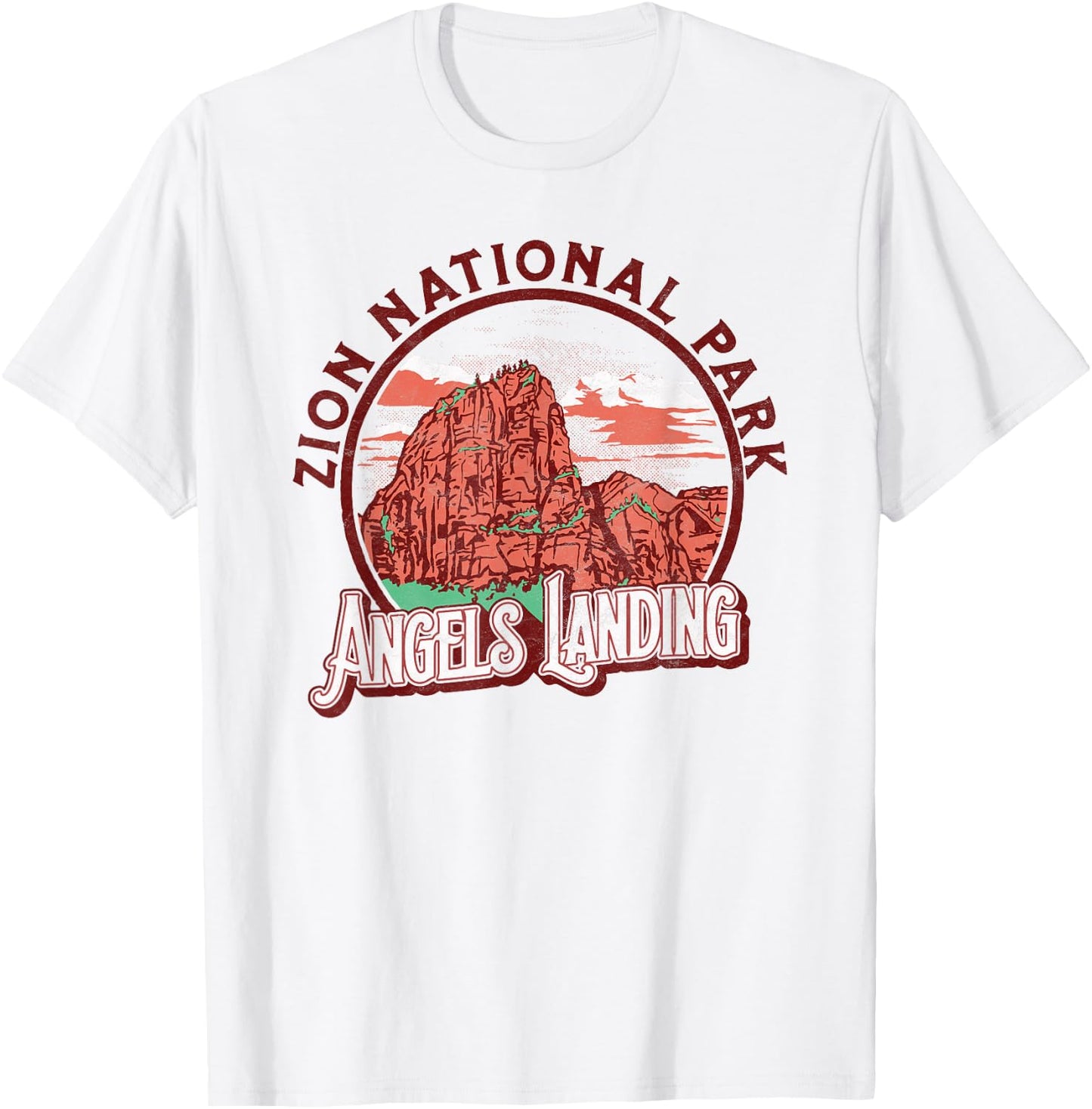 Angels Landing Zion National Park Vintage Graphic T-Shirt - T-Shirt | White