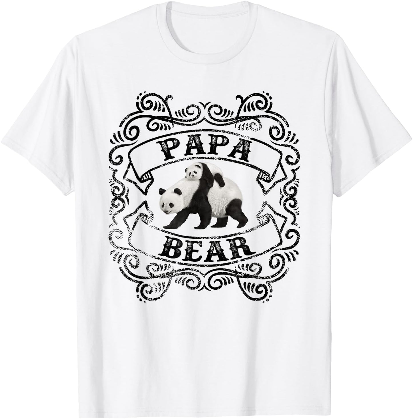 Cute Design Panda Papa Bear Dad T-Shirt - T-Shirt | White