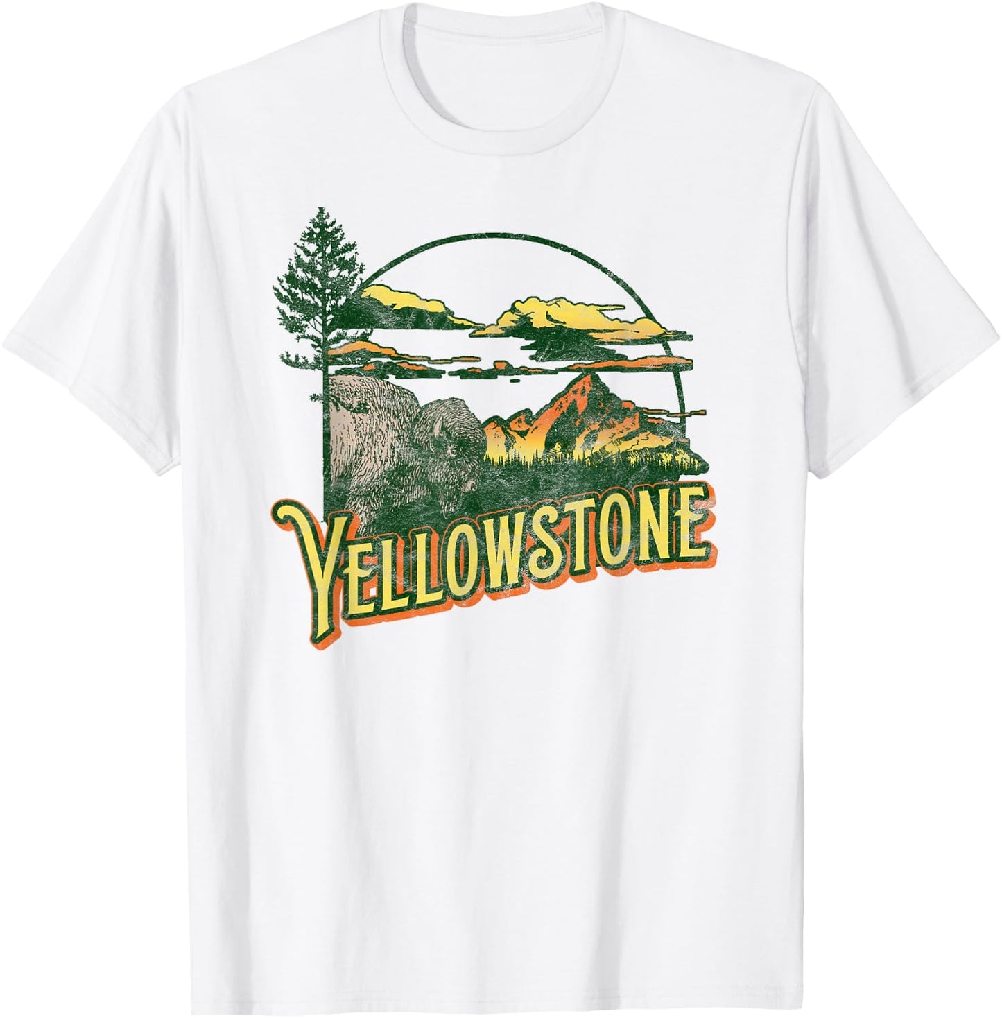 Vintage Yellowstone National Park Retro T-Shirt - T-Shirt | White