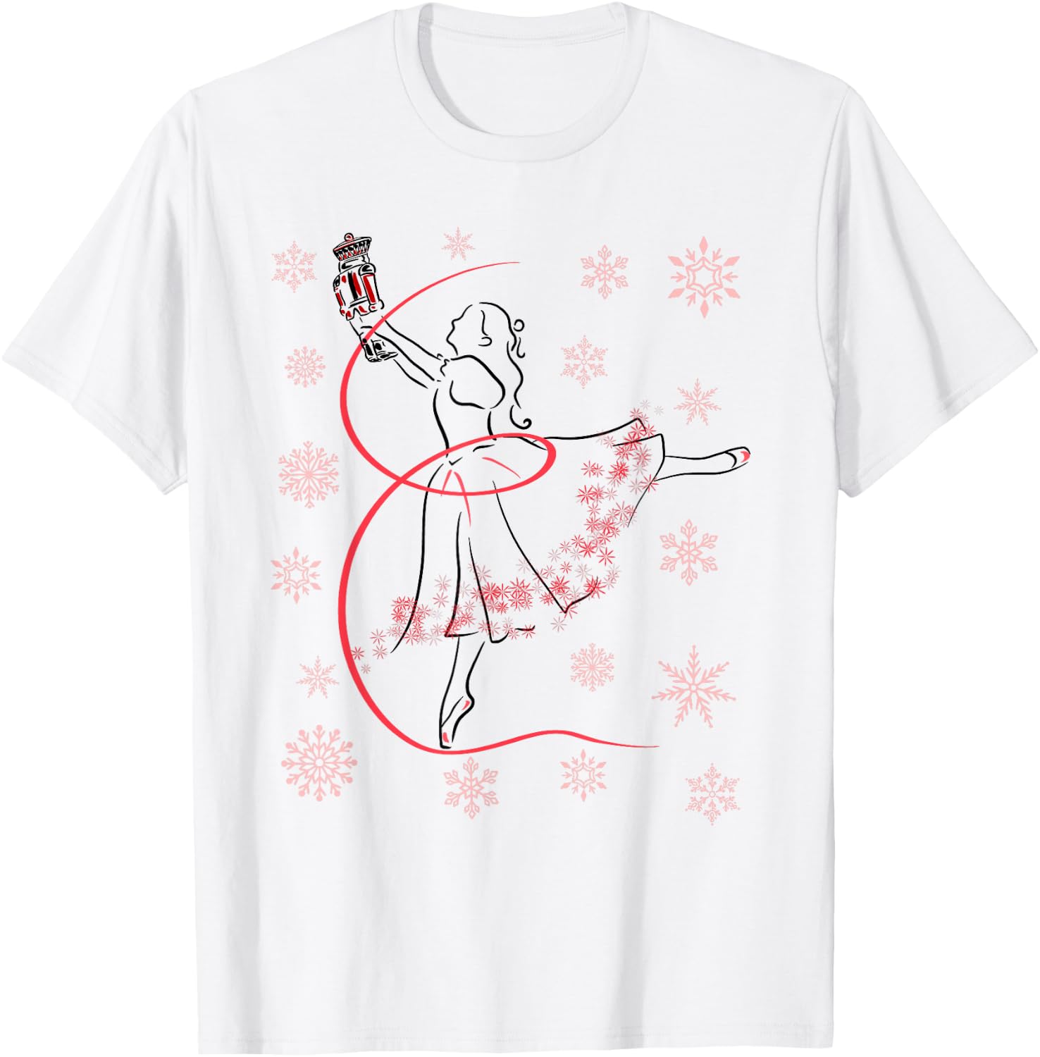 The Nutcracker Ballet and Clara Christmas Holiday Dance T-Shirt - T-Shirt | White