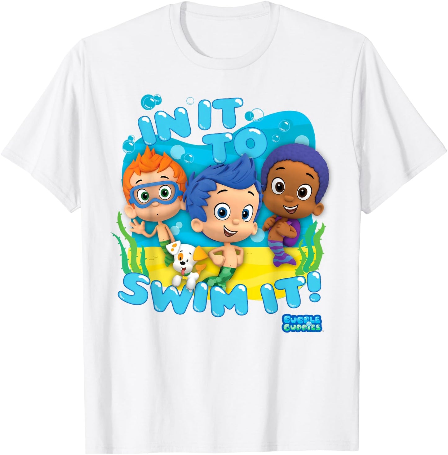 Bubble Guppies in It to Swim It Graphic T-Shirt - T-Shirt | White