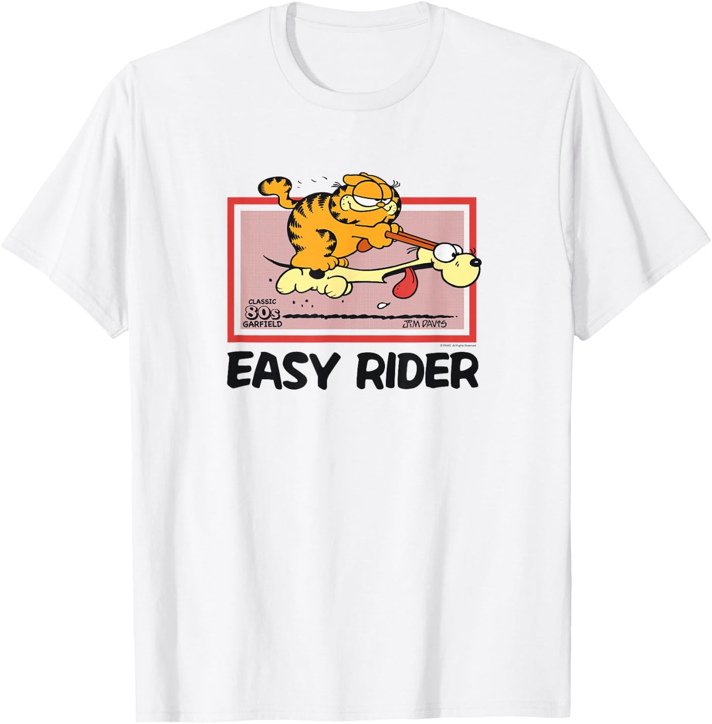 Garfield Vintage Easy Rider T-Shirt - T-Shirt | White