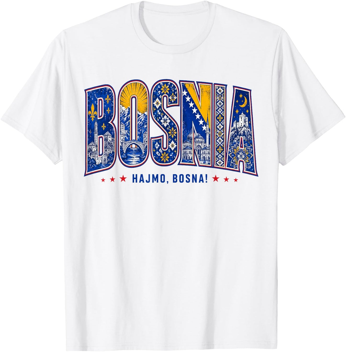 Bosnia Hajmo Bosna Pride Heritage Graphic T-Shirt - T-Shirt | White