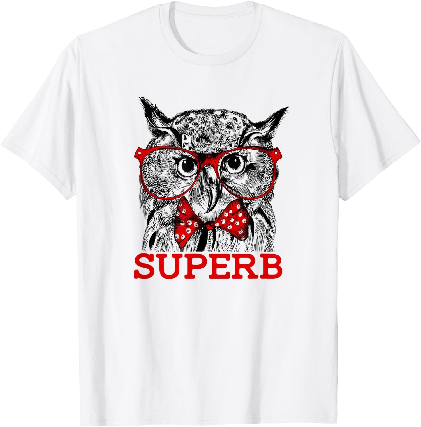 The Hipster Superb Owl Shirt - Owl Bird Shirt T-Shirt - T-Shirt | White