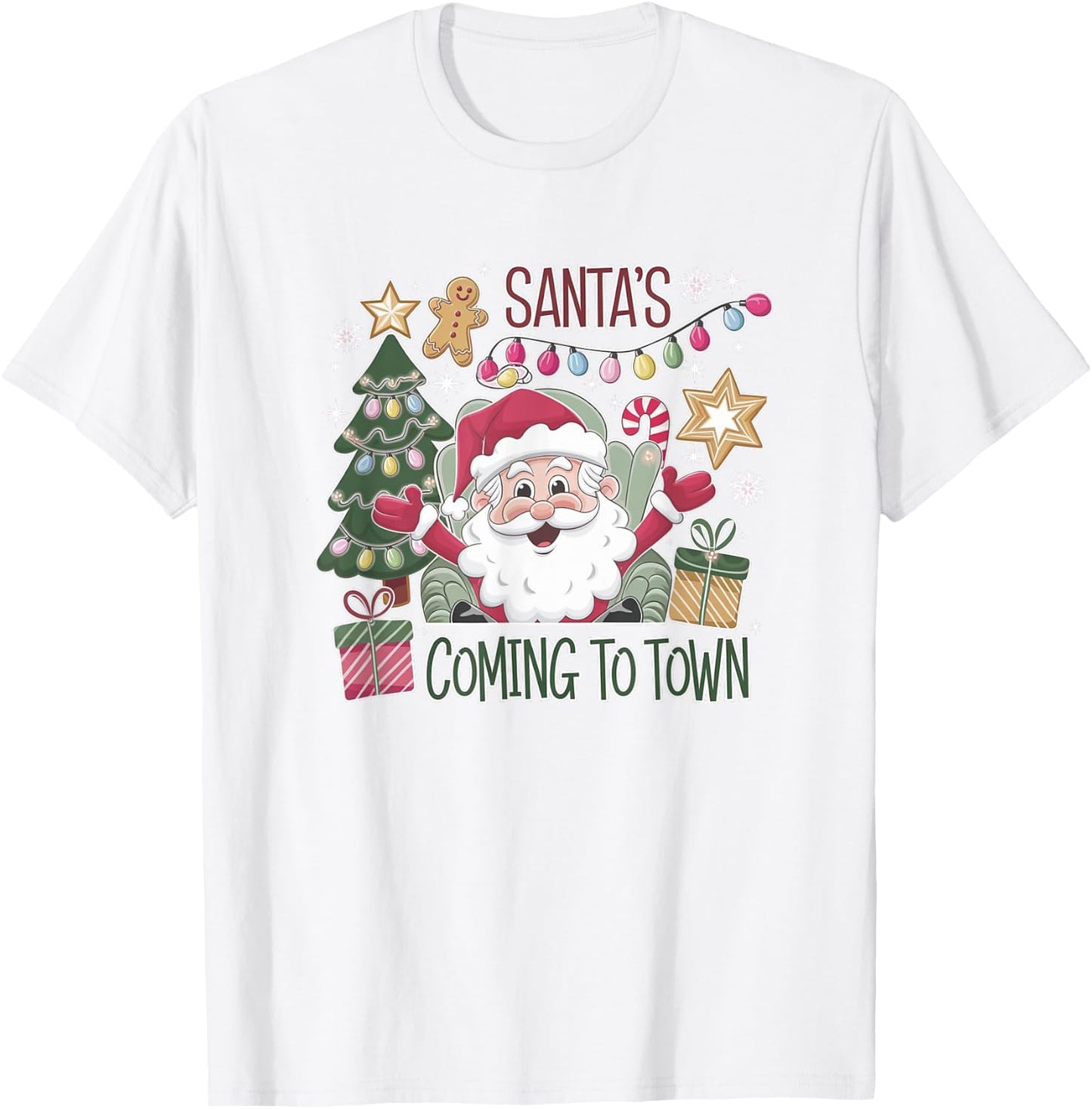 Santa's coming to town T-Shirt - T-Shirt | White