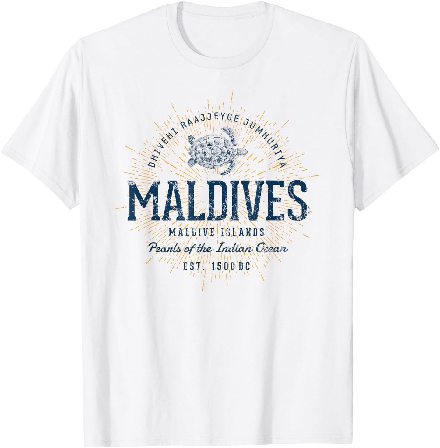 Vintage Maldives Retro T-Shirt - T-Shirt | White