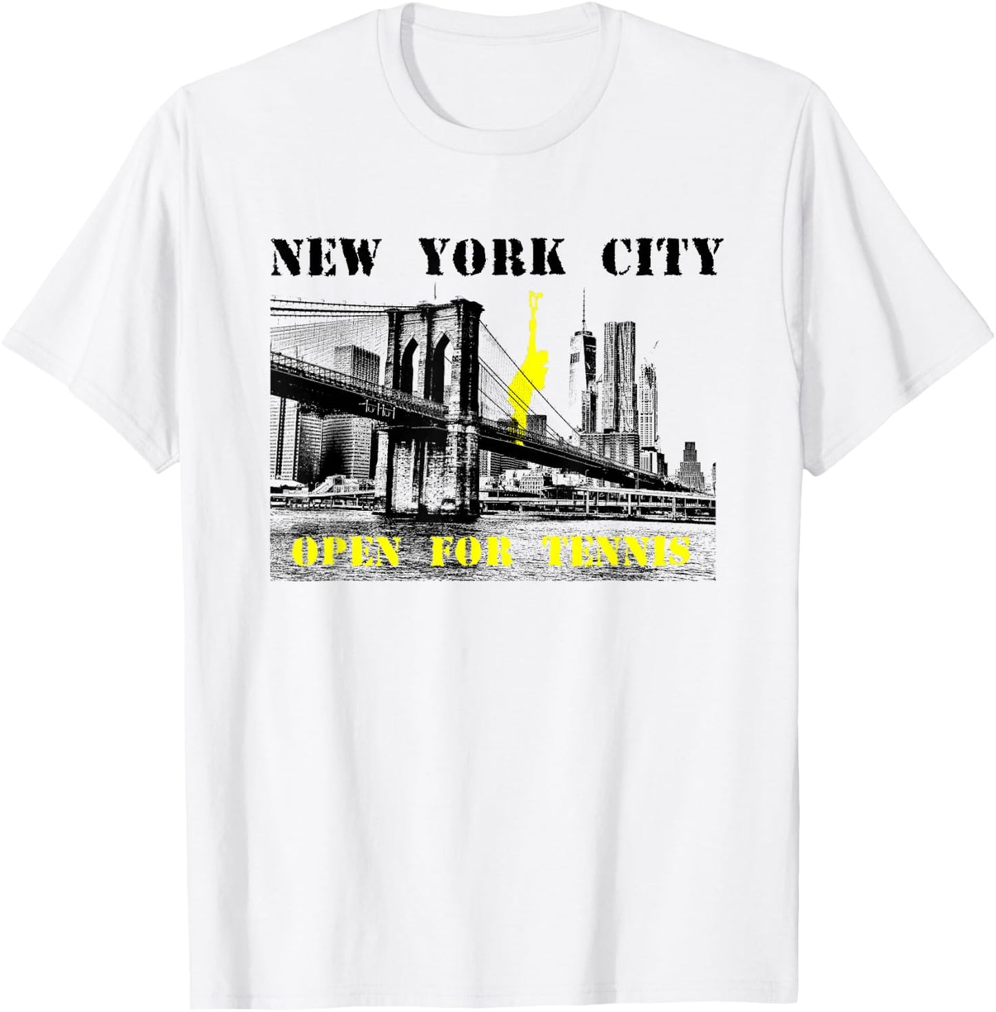 New York Open for Tennis | NYC Skyline Tennis T-Shirt - T-Shirt | White