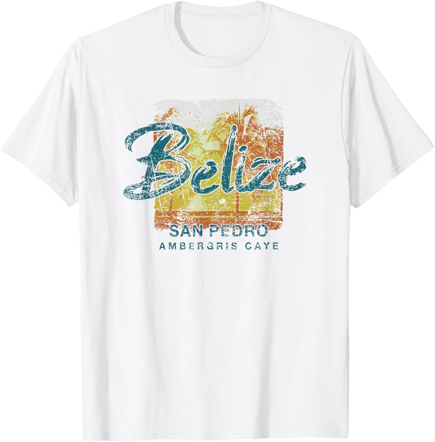 Belize Ambergris Caye San Pedro Vintage T-Shirt - T-Shirt | White