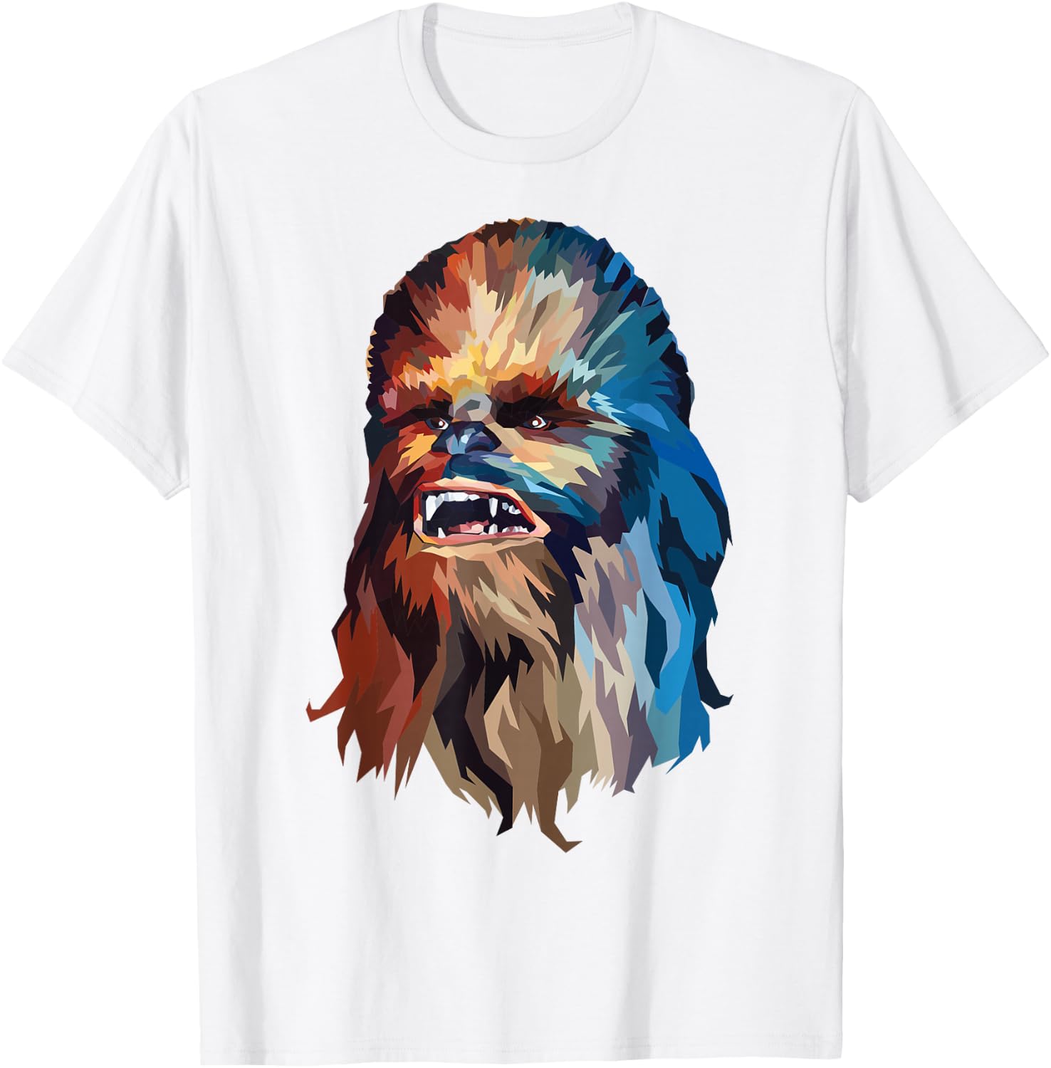 Star Wars Chewbacca Awesome Geometric Style Chewie Portrait T-Shirt - T-Shirt | White