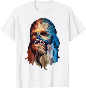 Star Wars Chewbacca Awesome Geometric Style Chewie Portrait T-Shirt - T-Shirt | White