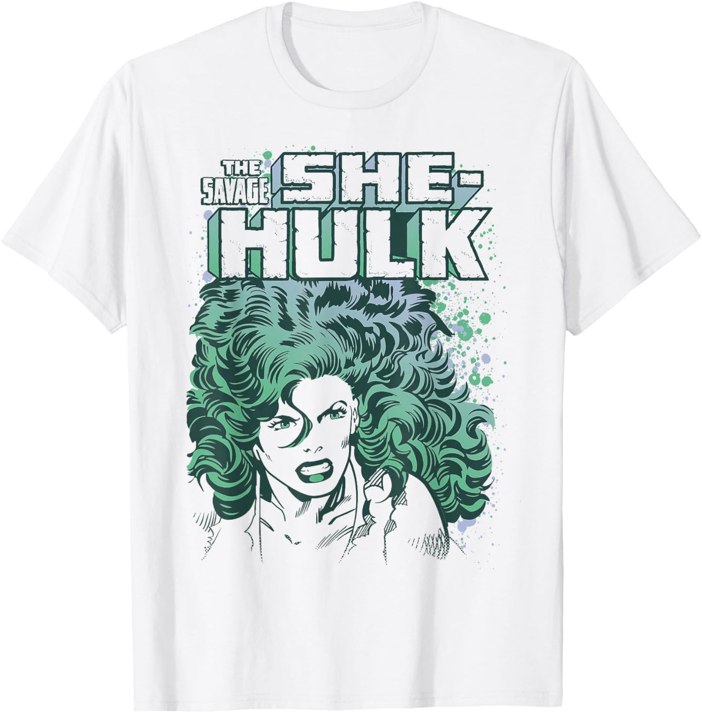 Marvel The Savage She-Hulk Colorful Retro Portrait T-Shirt - T-Shirt | White