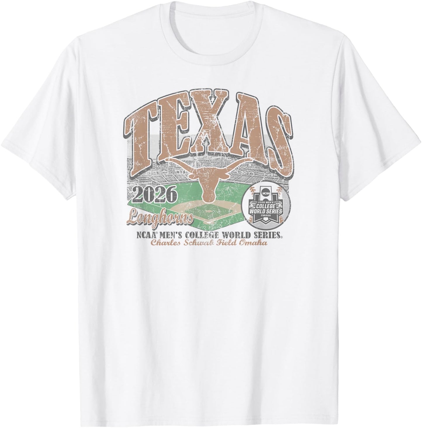 Texas Longhorns College World Series 2026 CWS Baseball T-Shirt - T-Shirt | White
