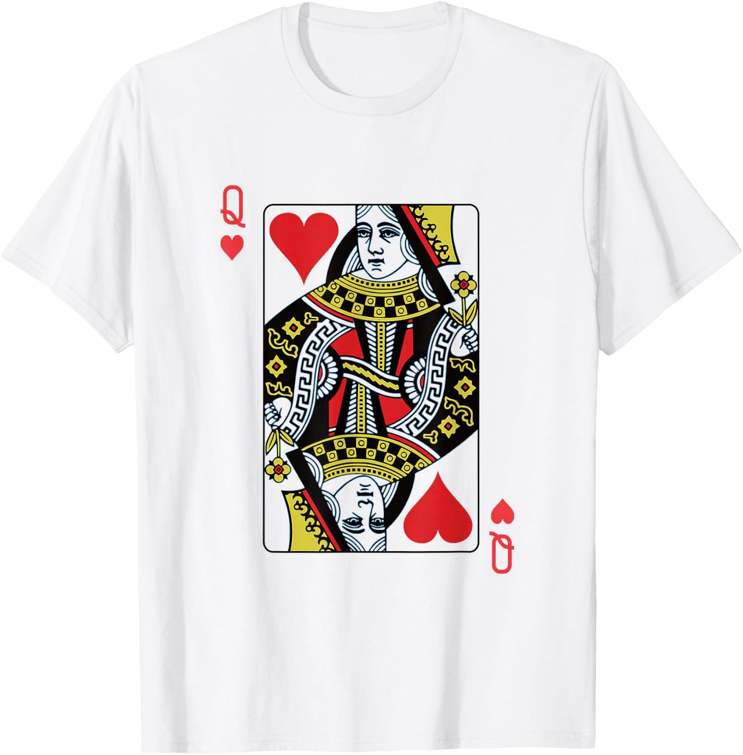 Queen of Hearts Playing Card Poker T-Shirt - T-Shirt | White