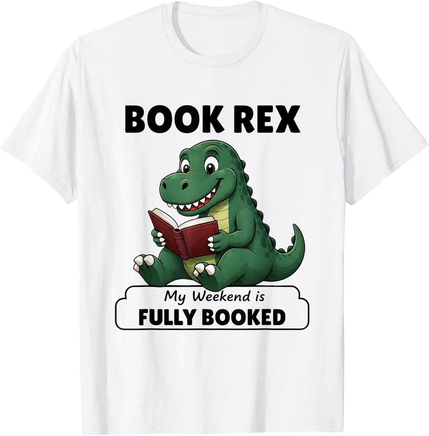 Funny Reading Dinosaur Gift Book Lovers T-Shirt - T-Shirt | White