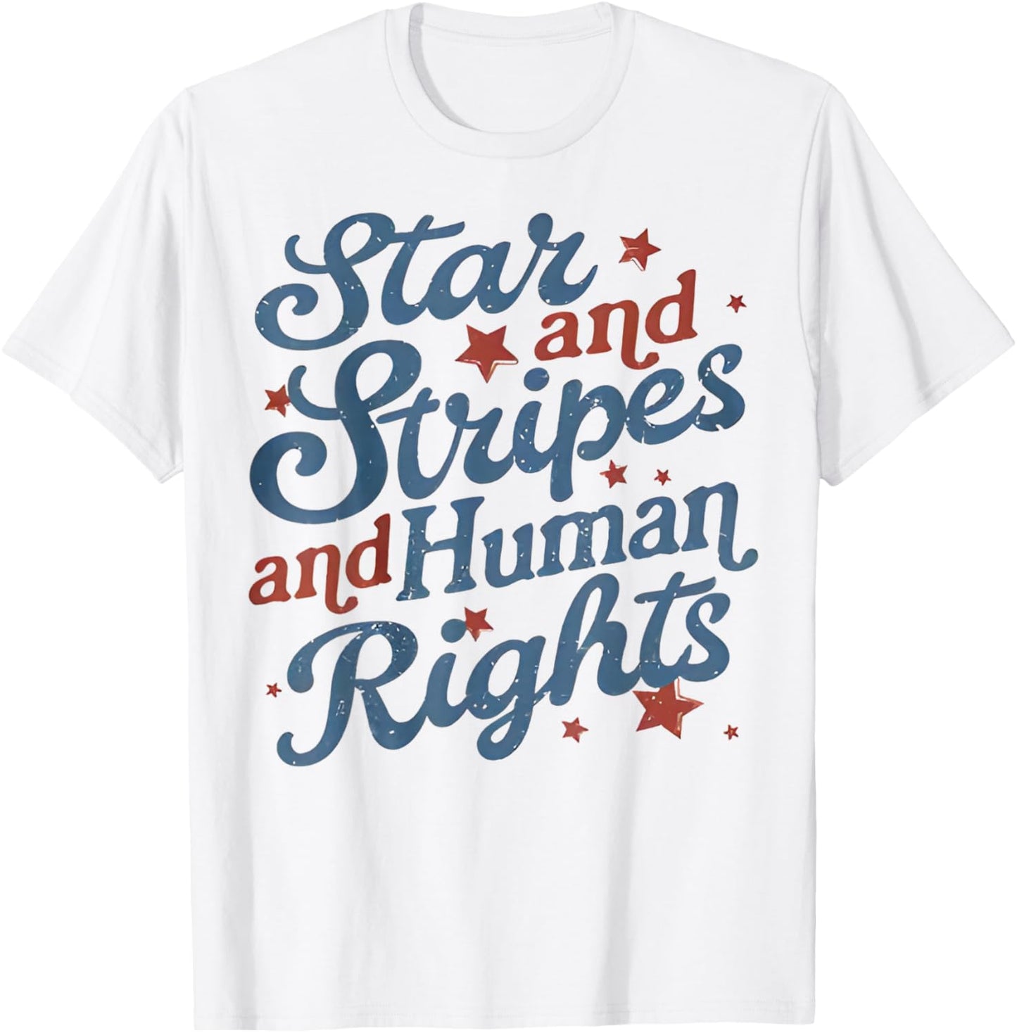Stars and Stripes and Human Rights 250 Years America 2 Side T-Shirt - T-Shirt | White