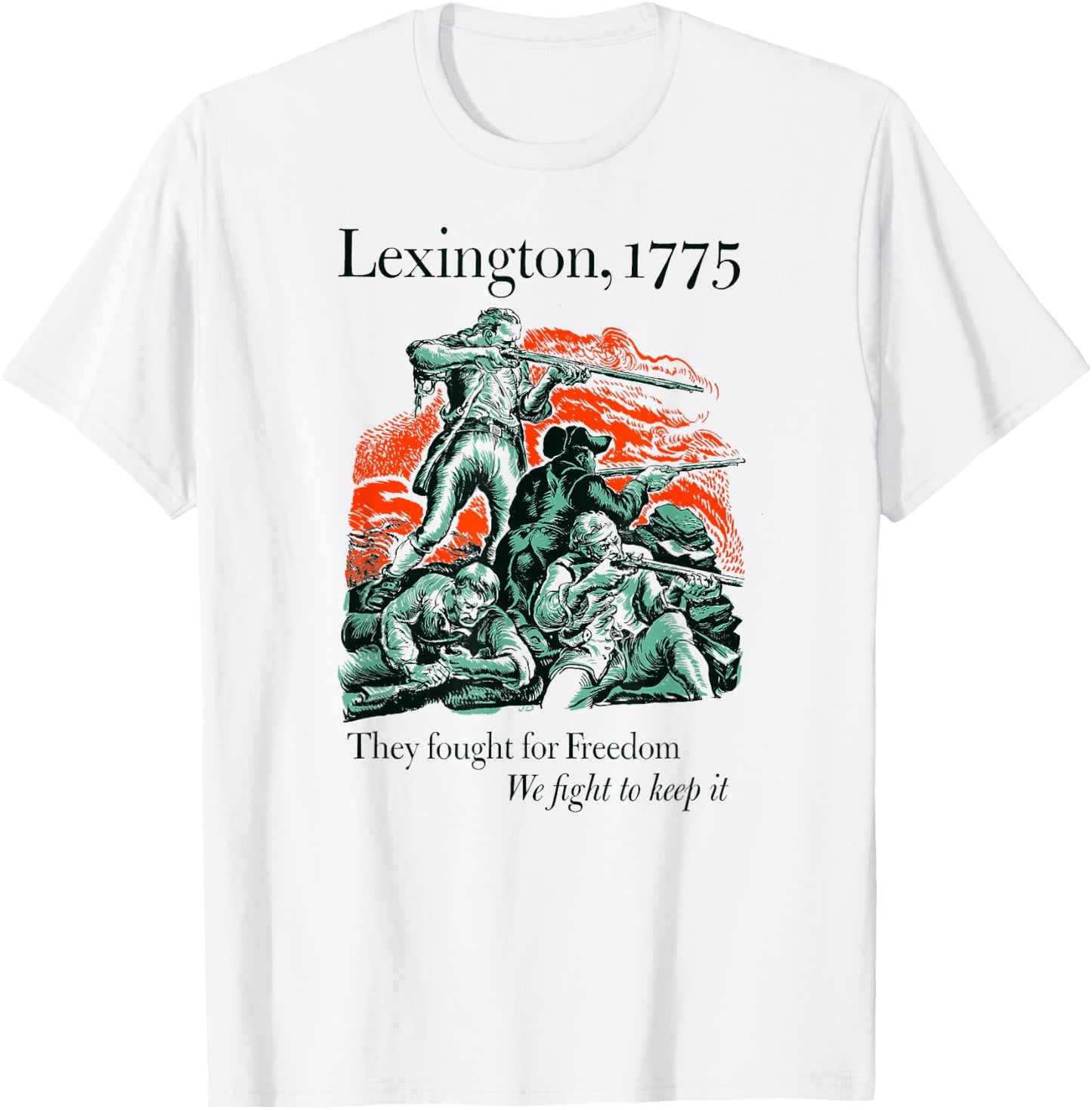 USA Patriotic Vintage Battle of Lexington Revolutionary War T-Shirt - T-Shirt | White