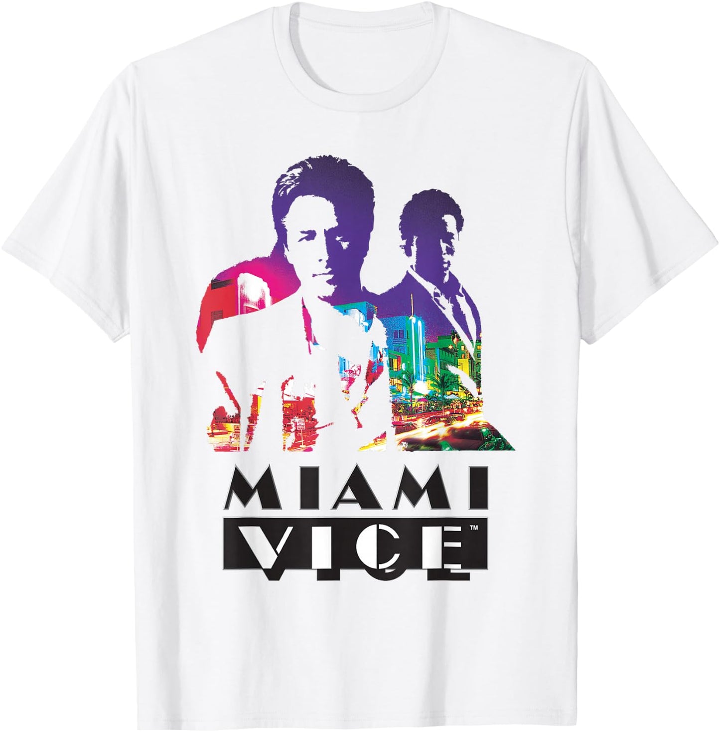Miami Vice Classic Colorful T-Shirt - T-Shirt | White