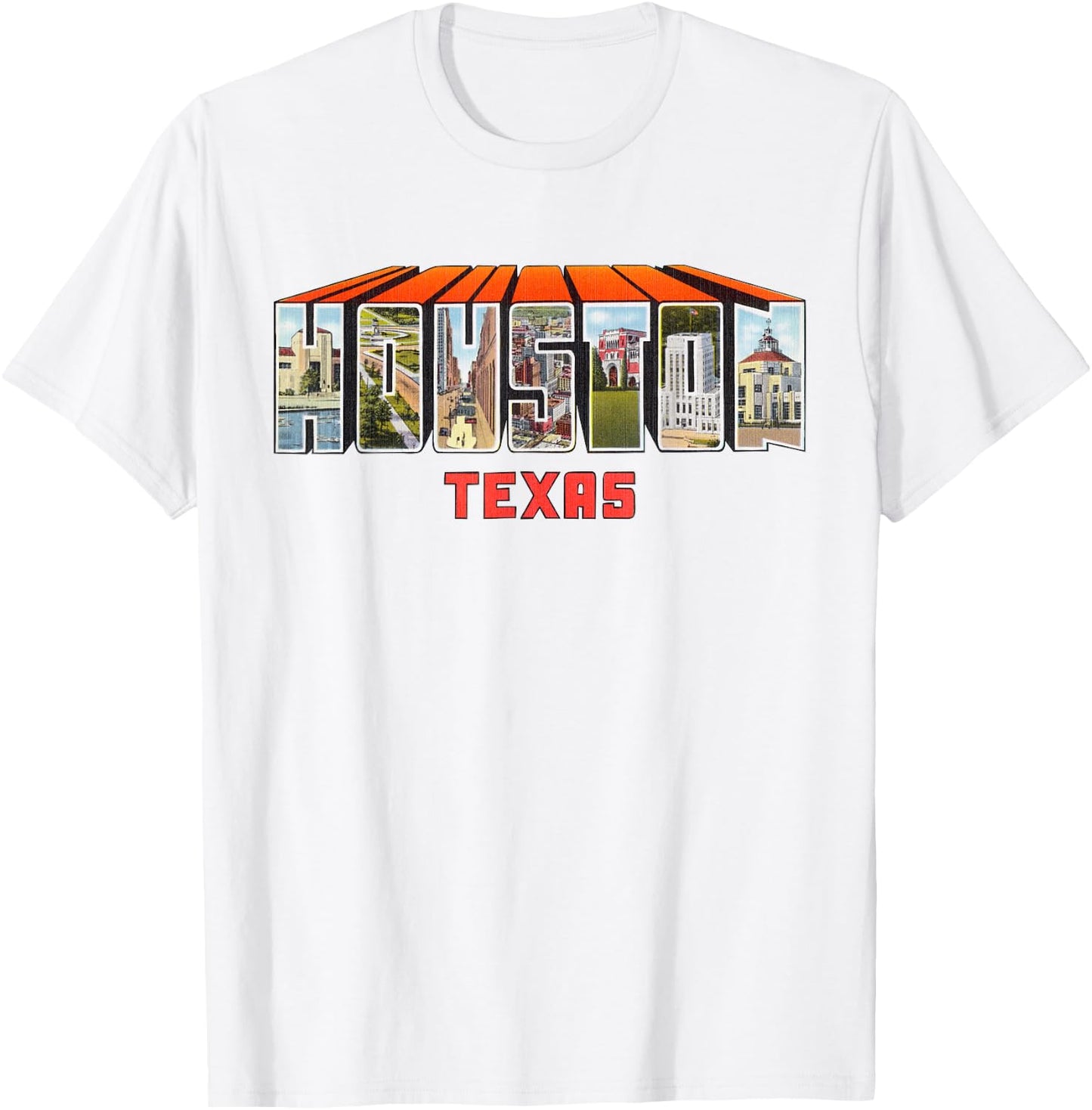 Houston Texas TX Vintage Retro T Shirt T-Shirt - T-Shirt | White