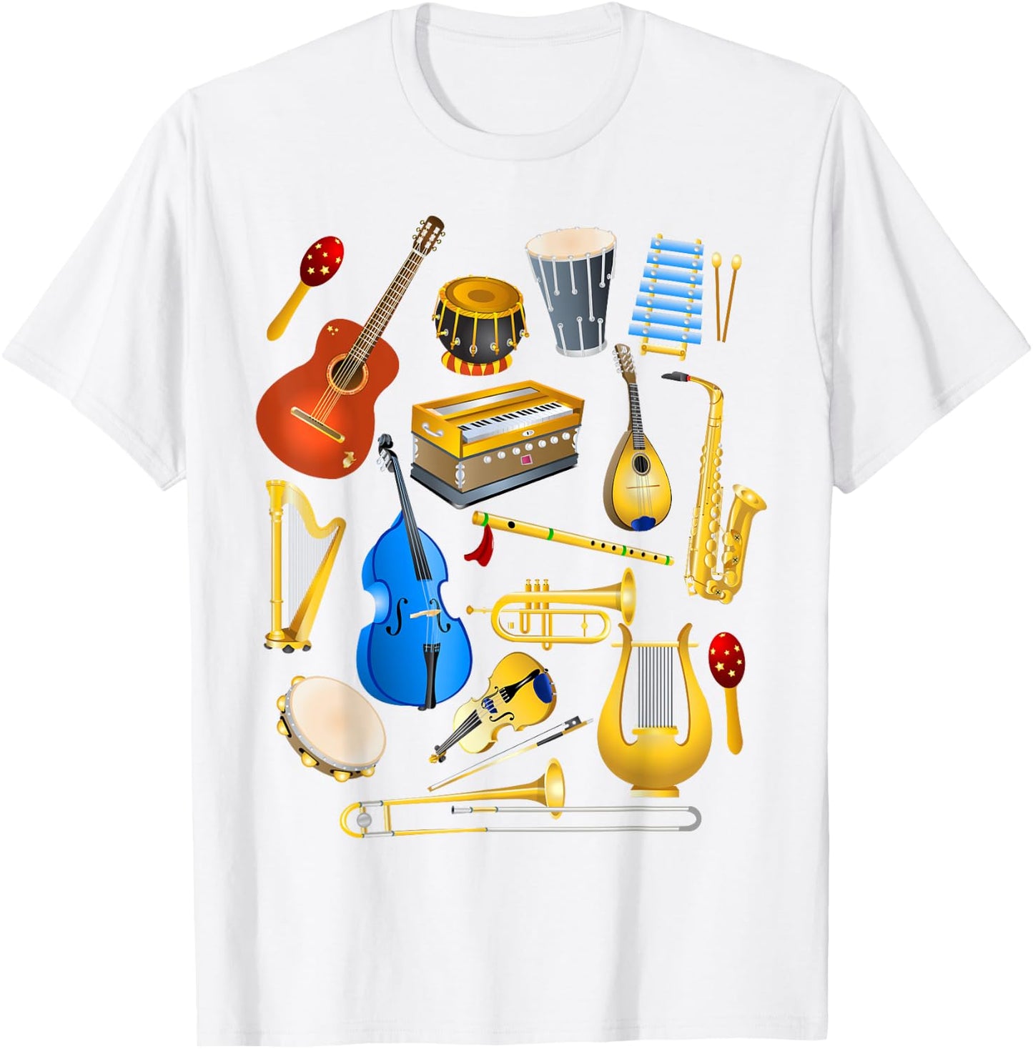 Cute Little Boys Musical Instruments Fans Shirt Funny Gift T-Shirt - T-Shirt | White