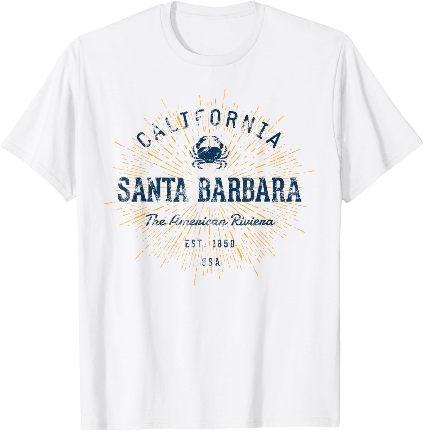 Vintage Santa Barbara Retro T-Shirt - T-Shirt | White