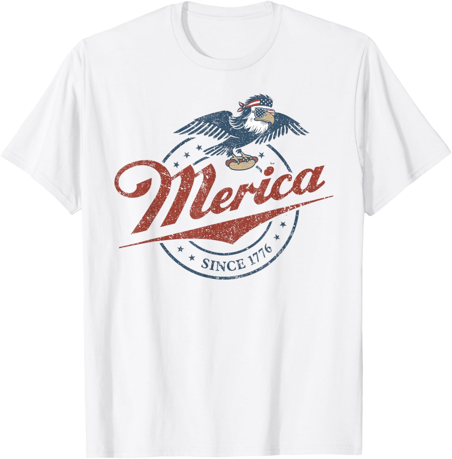 Merica Since 1776 Vintage T-Shirt - T-Shirt | White
