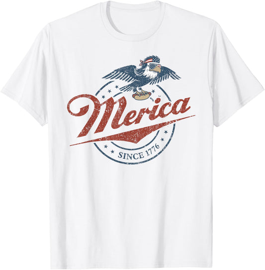 Merica Since 1776 Vintage T-Shirt - T-Shirt | White