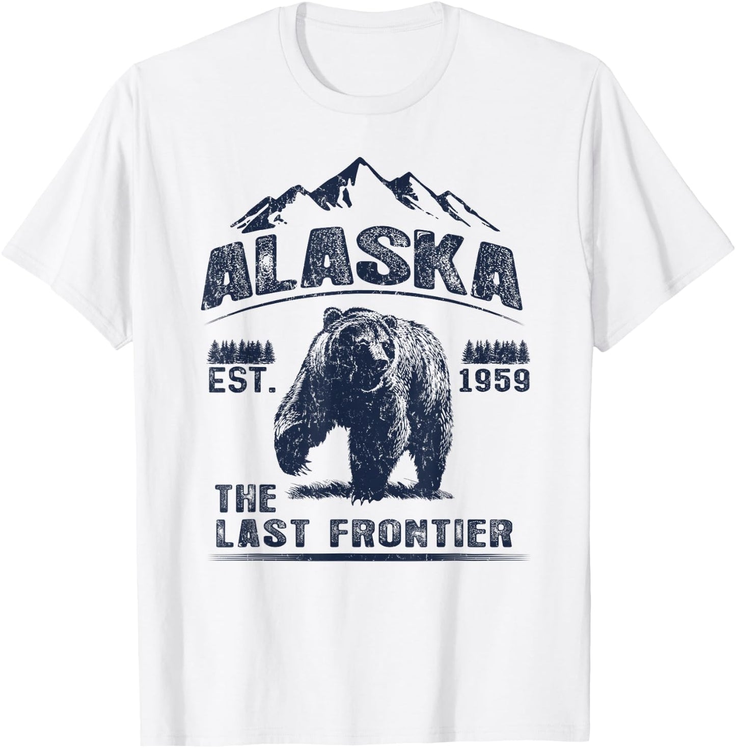 Bear Alaska The Last Frontier T-Shirt - T-Shirt | White