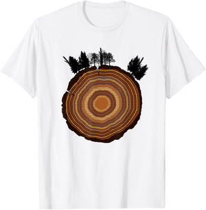 Tree Slice Woods Thicket Tree Rings T-Shirt - T-Shirt | White
