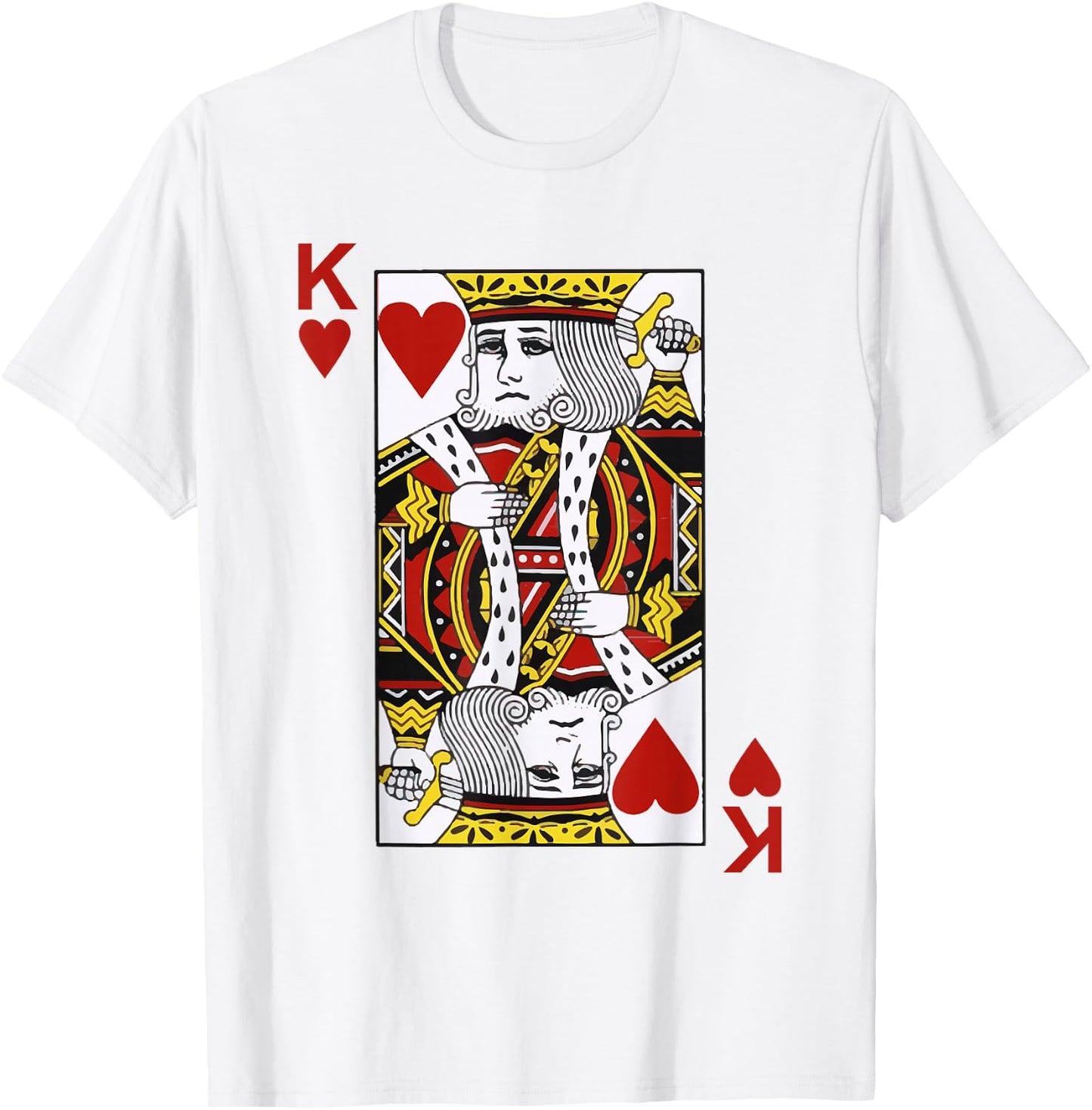 King of hearts Blackjack Cards Poker 21 K T-Shirt - T-Shirt | White