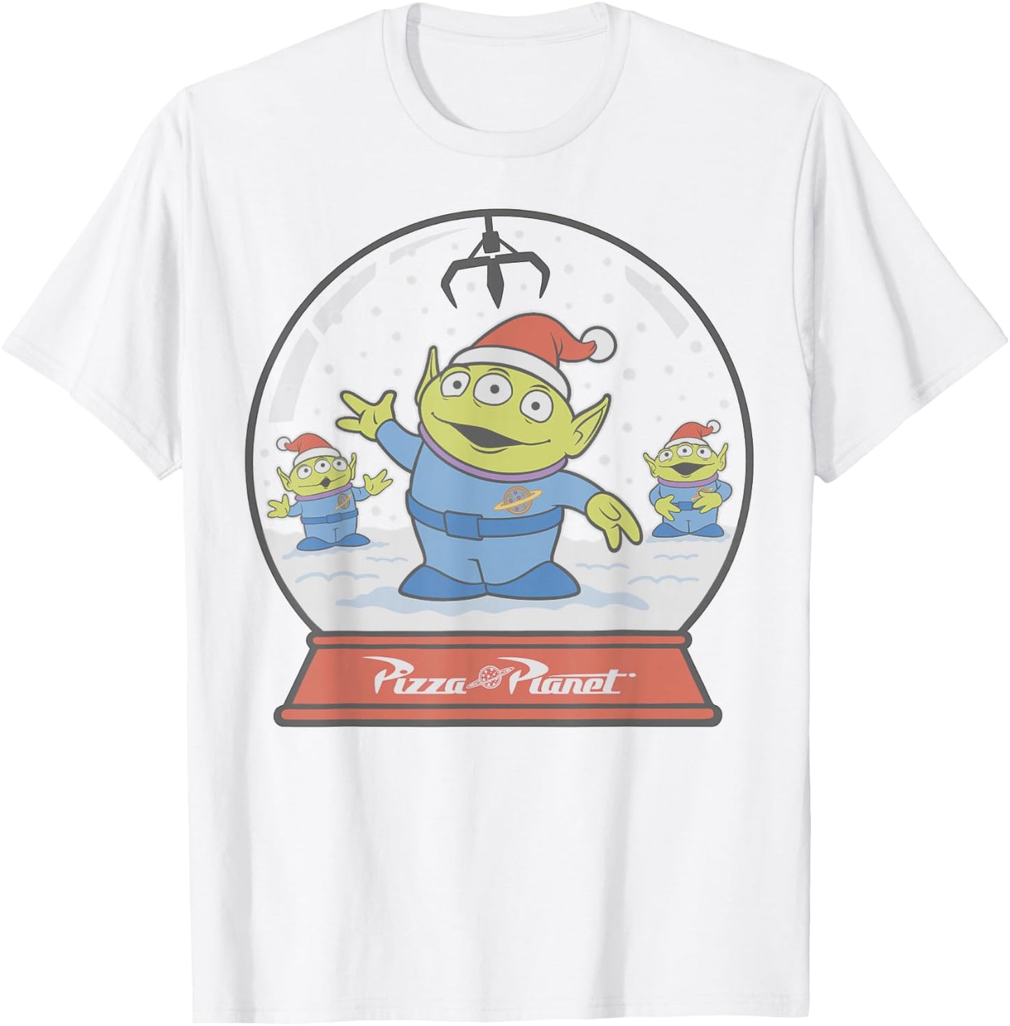 Disney Pixar Toy Story Alien Claw Snowglobe Christmas T-Shirt - T-Shirt | White