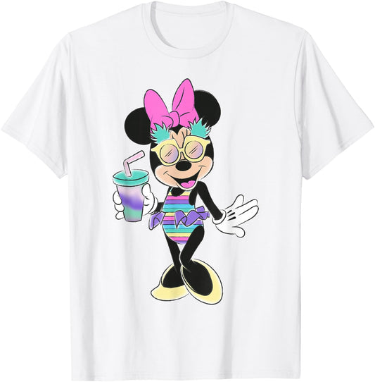 Disney - Minnie Mouse Unicorn Stripes and Pineapples T-Shirt - T-Shirt | White