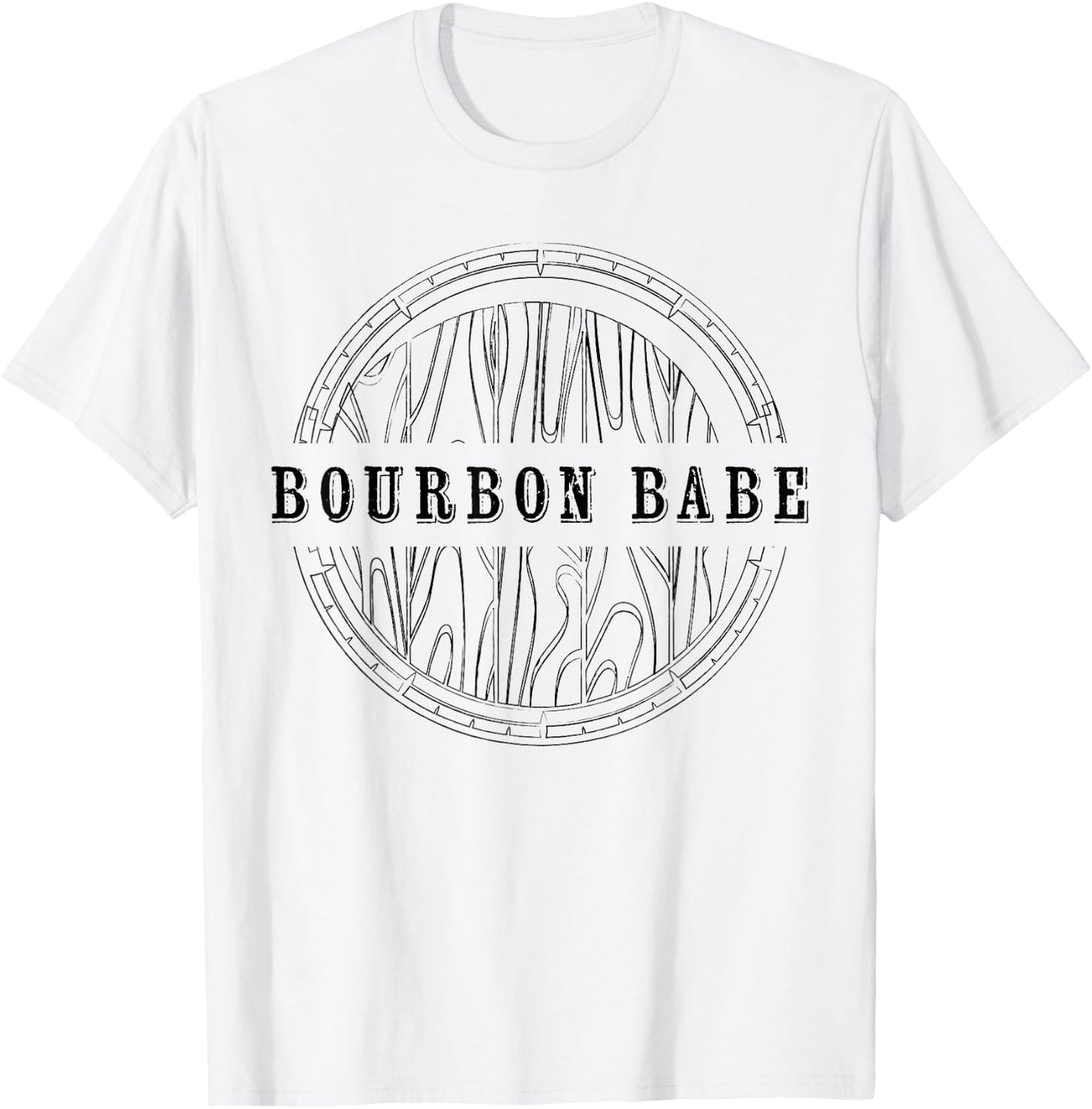 Kentucky Bourbon Babe Whiskey Barrel Country Fan T-Shirt - T-Shirt | White
