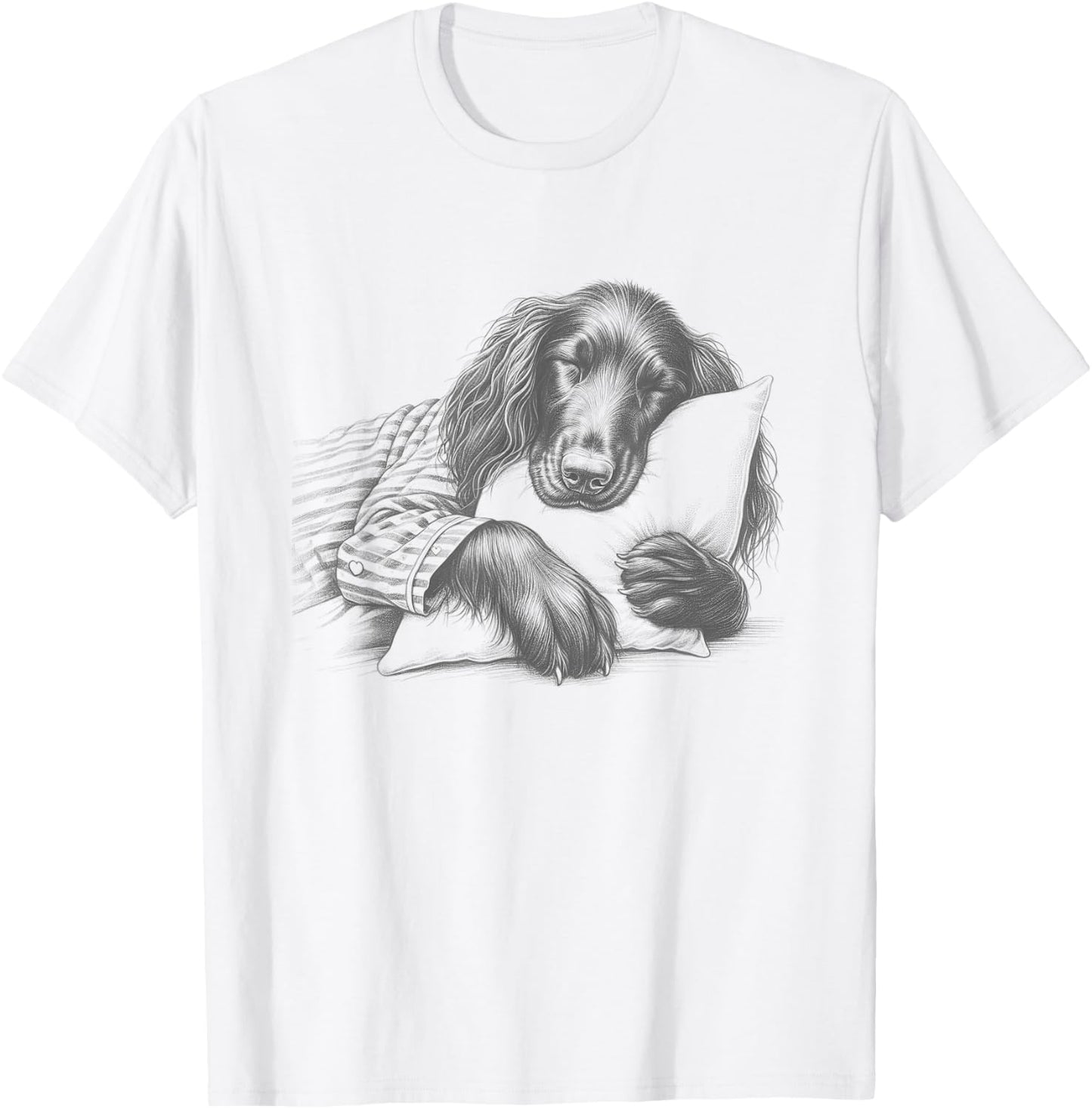 Sleeping Pajama Gordon Setter Drawing Art Design T-Shirt - T-Shirt | White