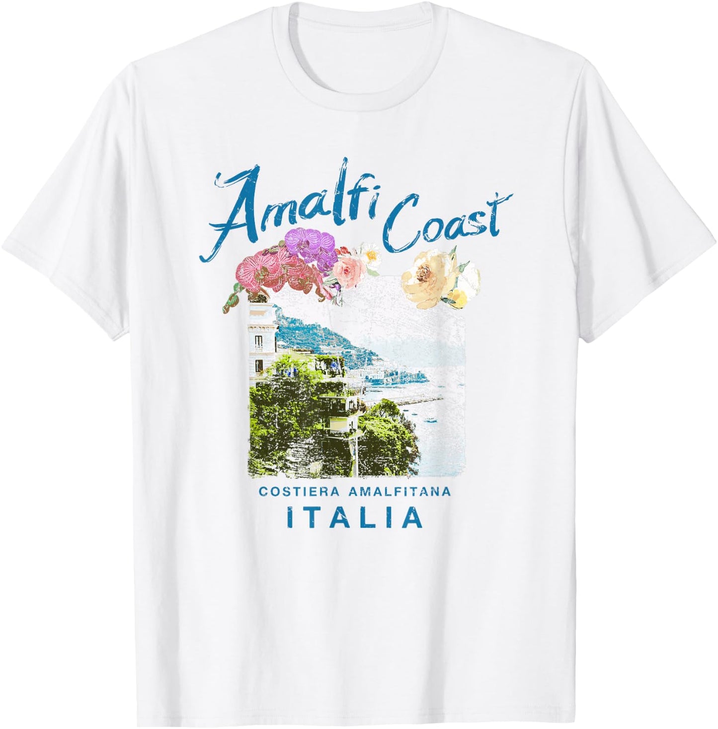 Italy Amalfi Coast Travel Italian Vintage T-Shirt - T-Shirt | White