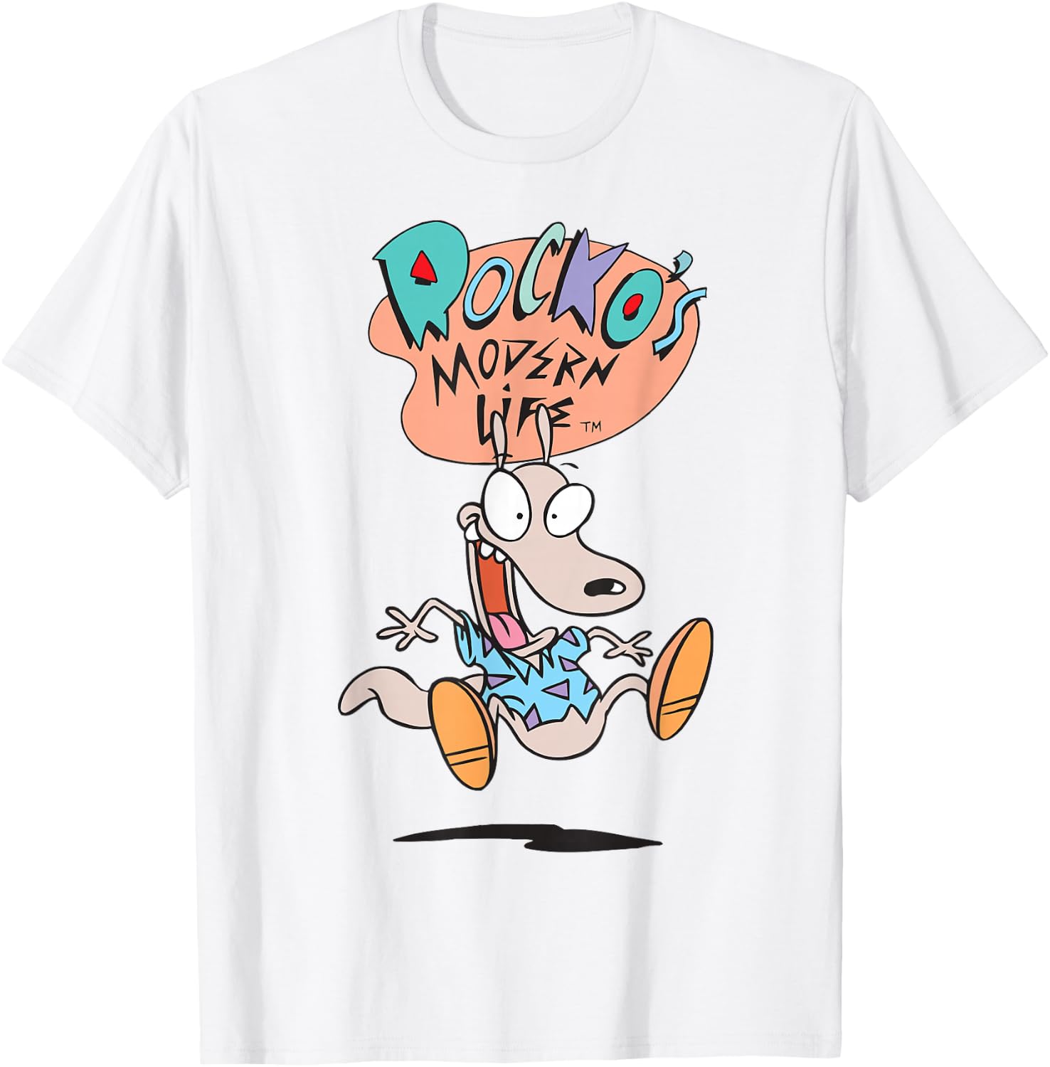 Rocko Modern Life Rocko Jumping Graphic T- Shirts T-Shirt - T-Shirt | White