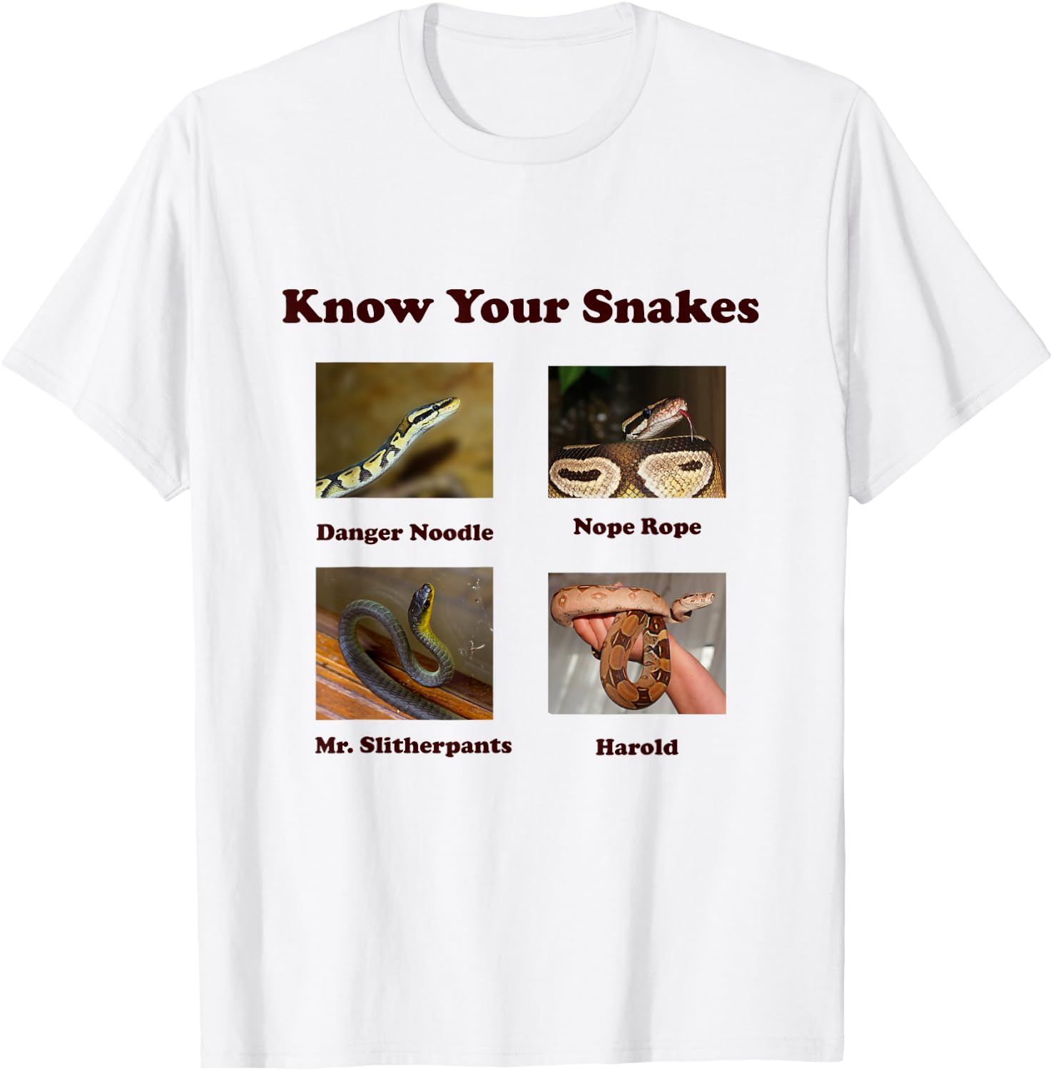 Know Your Snakes: Danger Noodle, Nope Rope T-Shirt - T-Shirt | White