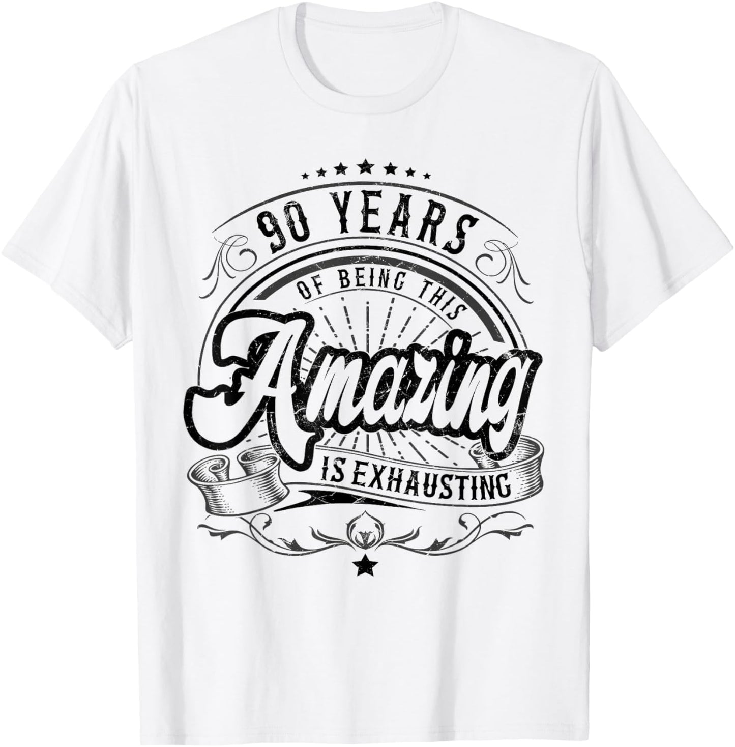90th Birthday Being This Amazing, Funny 90th Birthday Gifts T-Shirt - T-Shirt | White