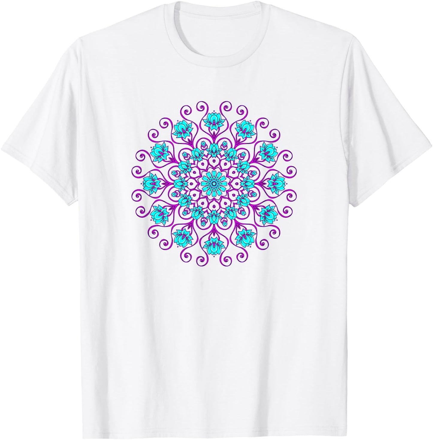 Lotus Flower Mandala Yoga Meditation Awareness Zen T-Shirt - T-Shirt | White