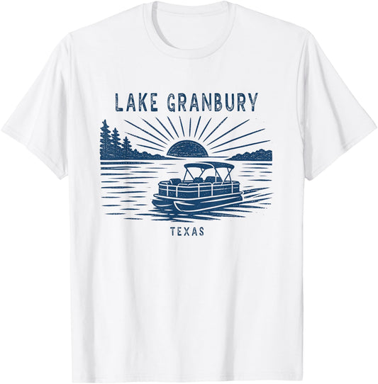 Vintage Lake Granbury Texas Outdoors Vacation T-Shirt - T-Shirt | White