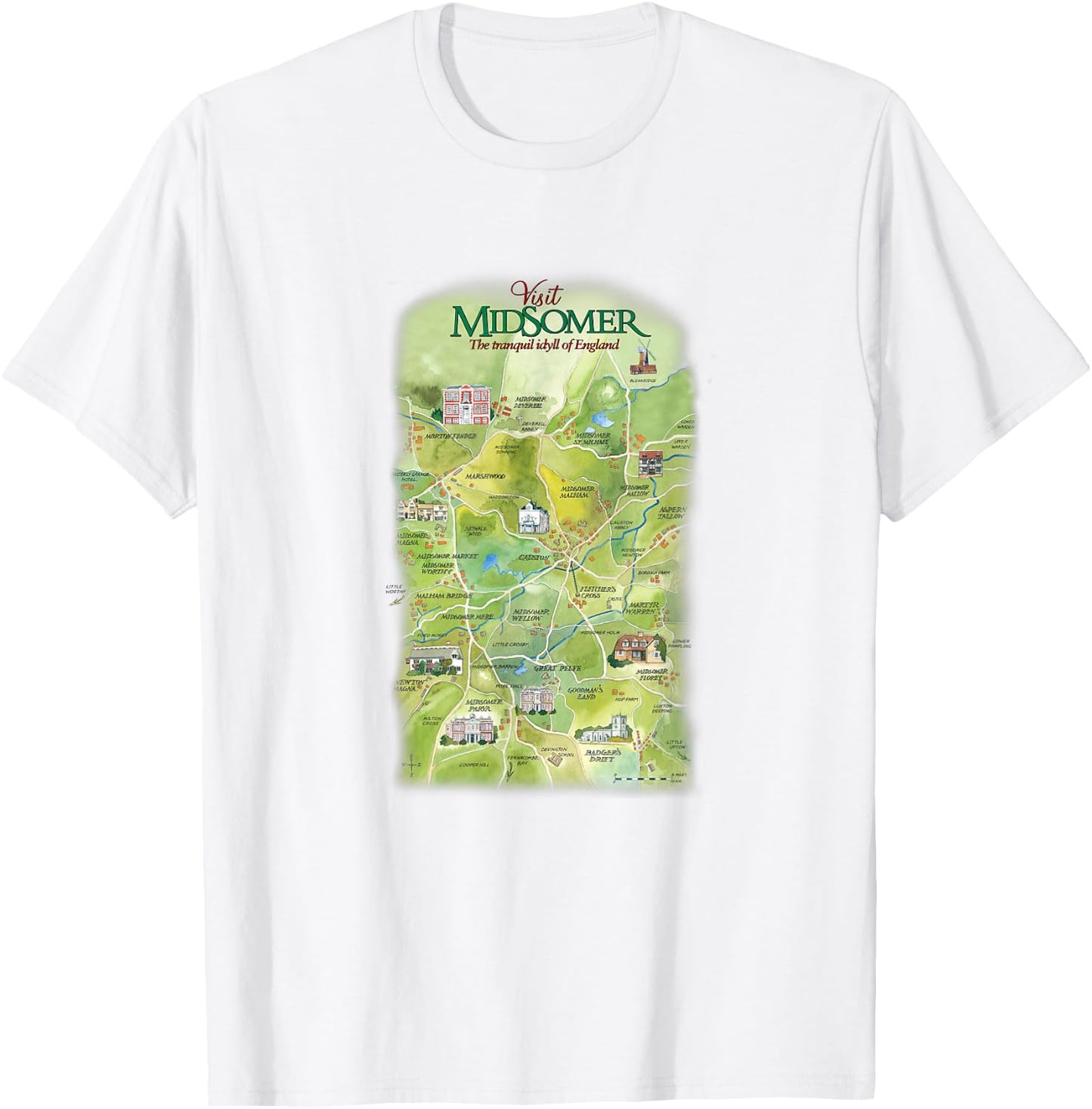 Visit Midsomer T-Shirt - T-Shirt | White