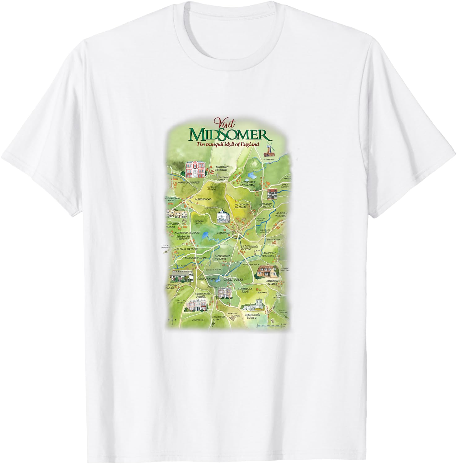 Visit Midsomer T-Shirt - T-Shirt | White