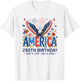 250 Years American Eagle Floral Birthday 250th 4th of July T-Shirt - T-Shirt | White