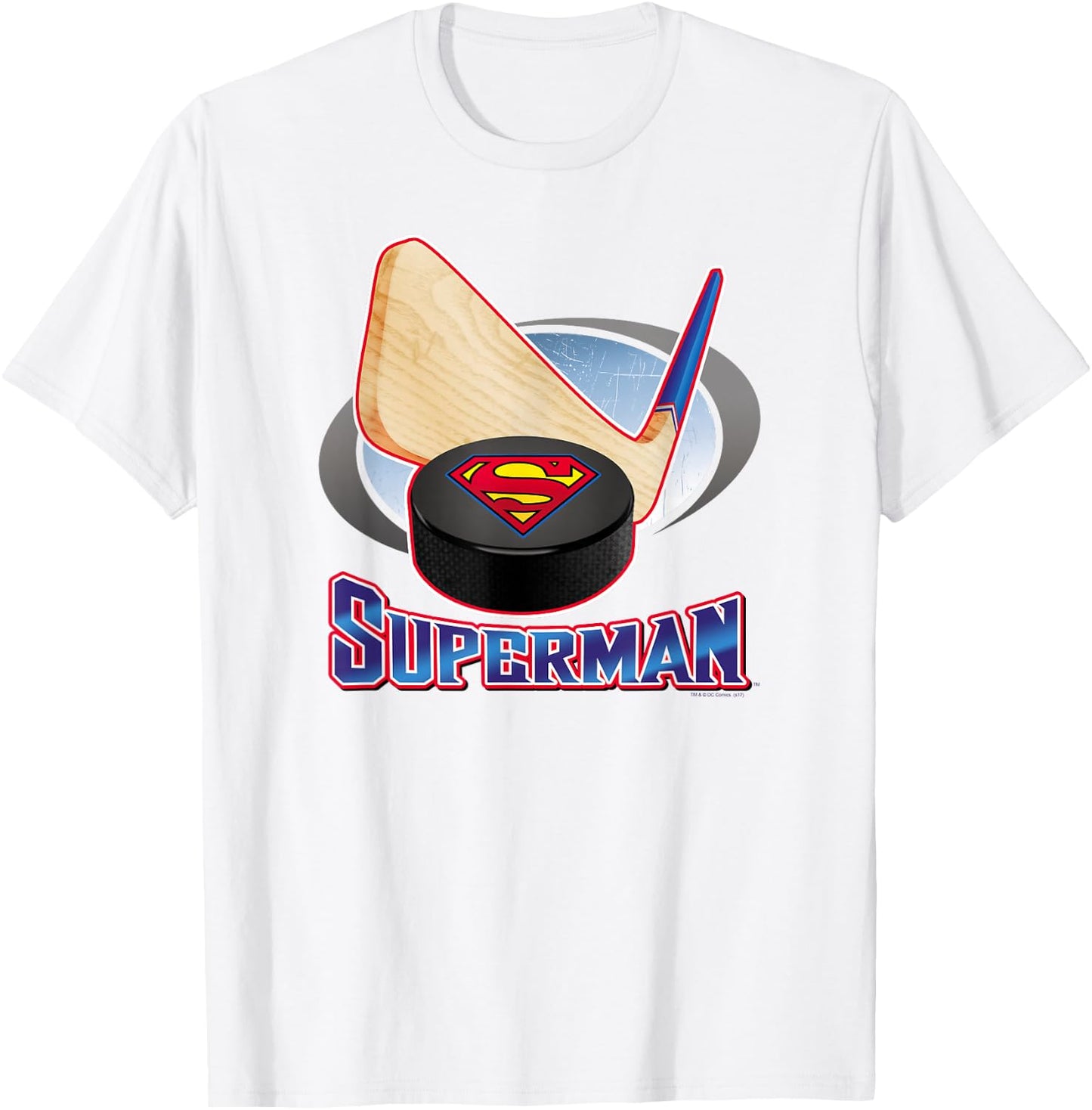 Superman Hockey Stick T-Shirt - T-Shirt | White
